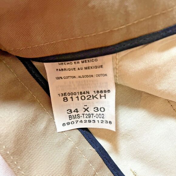 Timber Creek By Wrangler Mens 34x30 Tan Straight Chino Pants Pleated Front - Picture 6 of 11